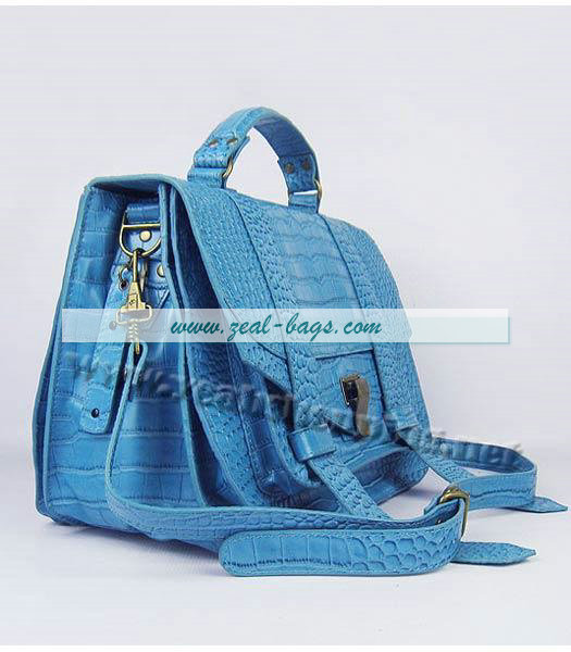 Knockoff Proenza Schouler Suede PS1 Satchel Bag in Light Blue Croc Veins - Click Image to Close